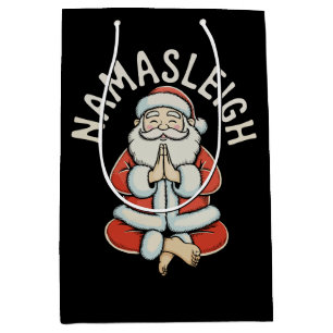 Namasleigh Santa Sleigh Namaste Yoga Meditation Medium Gift Bag