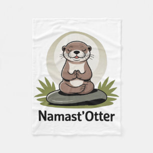 Namast’otter Funny Yoga Meditation Otter Cute Anim Fleece Blanket