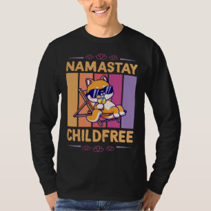 Namastay Childfree Nomaste Yoga Lotus Flower Beach T-Shirt