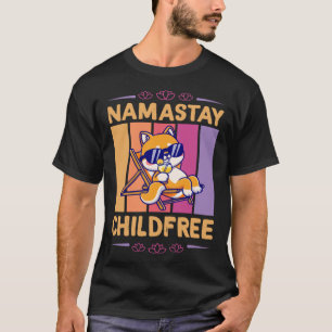 Namastay Childfree Nomaste Yoga Lotus Flower Beach T-Shirt