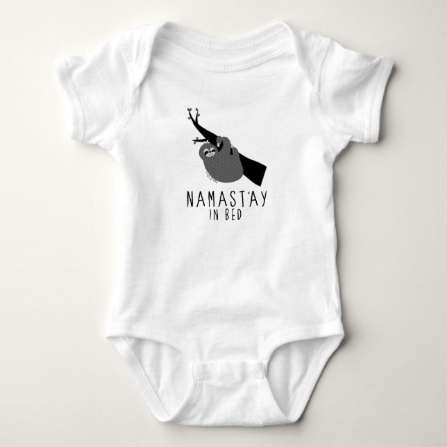 namast'ay in bed sloth baby bodysuit (Front)