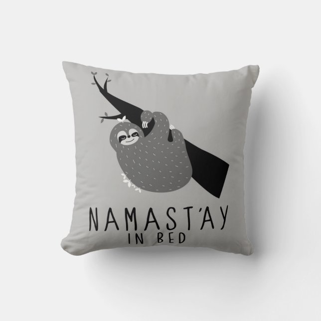 namast'ay in bed sloth cushion (Front)