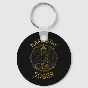 Namastay Sober Buddha Recovery Yoga Meditation Sob Key Ring