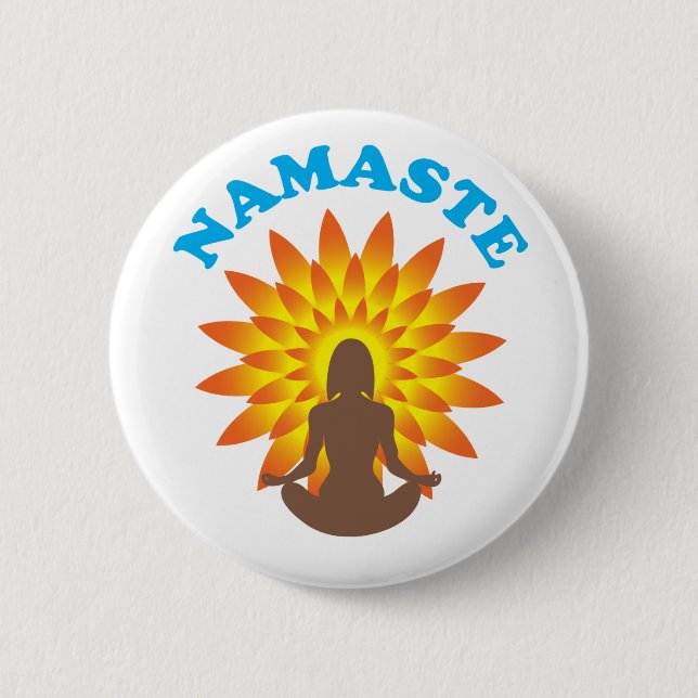 Namaste 6 Cm Round Badge (Front)
