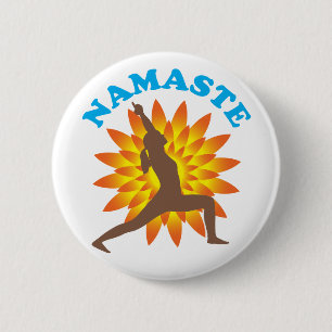 Namaste 6 Cm Round Badge
