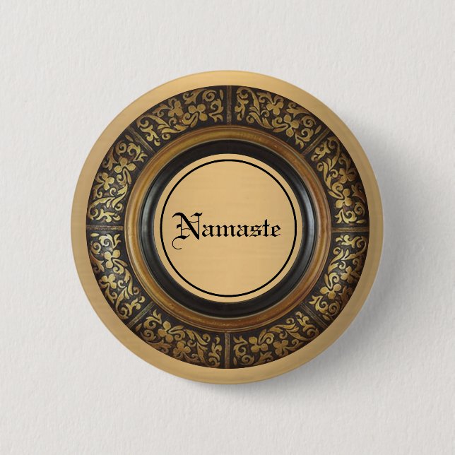 Namaste 6 Cm Round Badge (Front)