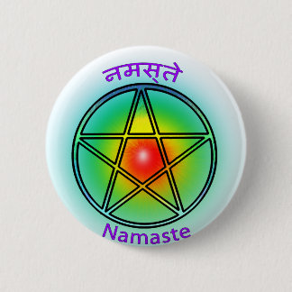 Namaste 6 Cm Round Badge