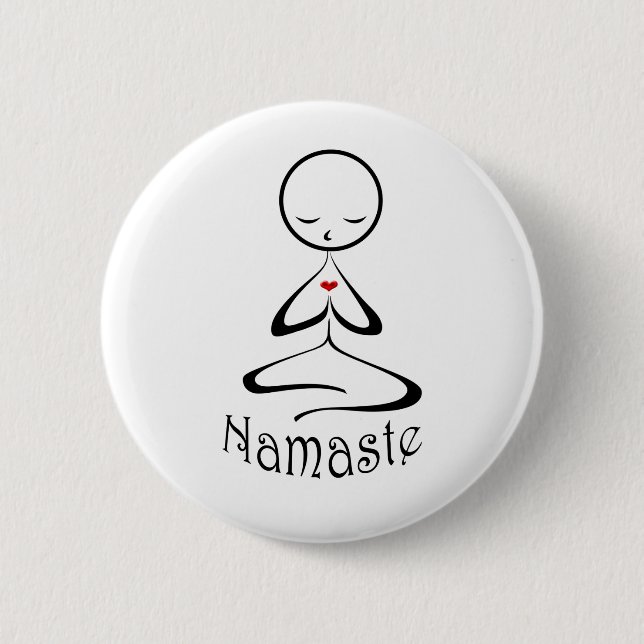 Namaste 6 Cm Round Badge (Front)