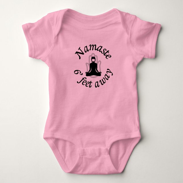 Namaste 6' Feet Away Baby Bodysuit (Front)
