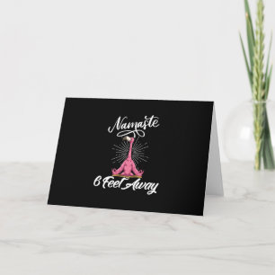 Namaste 6 Feet Away Flamingo Yoga Teachers Social Holiday Card