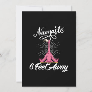 Namaste 6 Feet Away Flamingo Yoga Teachers Social Thank You Card