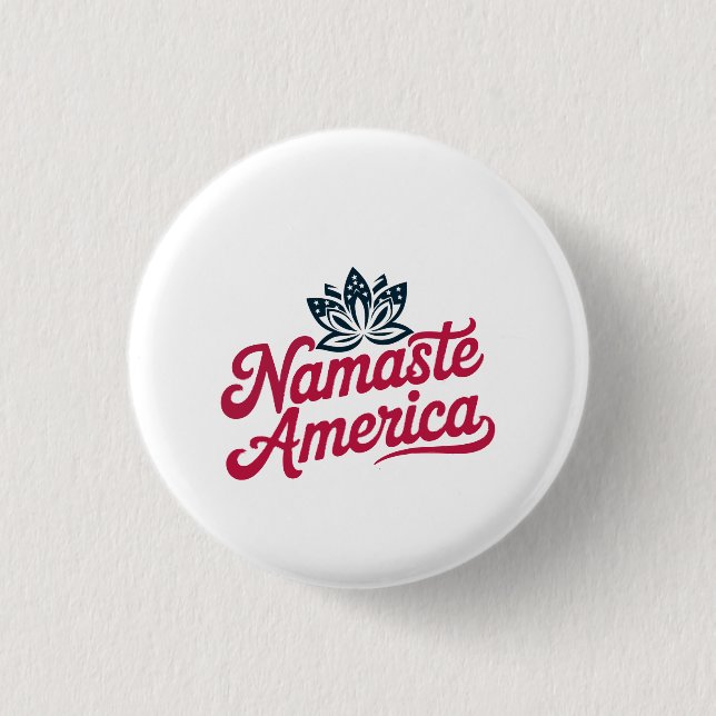 Namaste America Patriotic Yoga Button (Front)