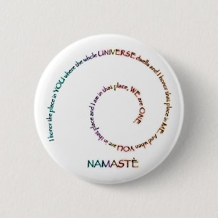 Namaste and its Meaning 6 Cm Round Badge
