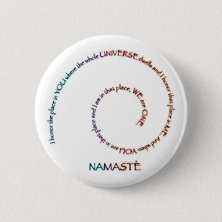 Namaste and its Meaning 6 Cm Round Badge