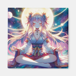 Namaste Anime Girl Meditating Magnet