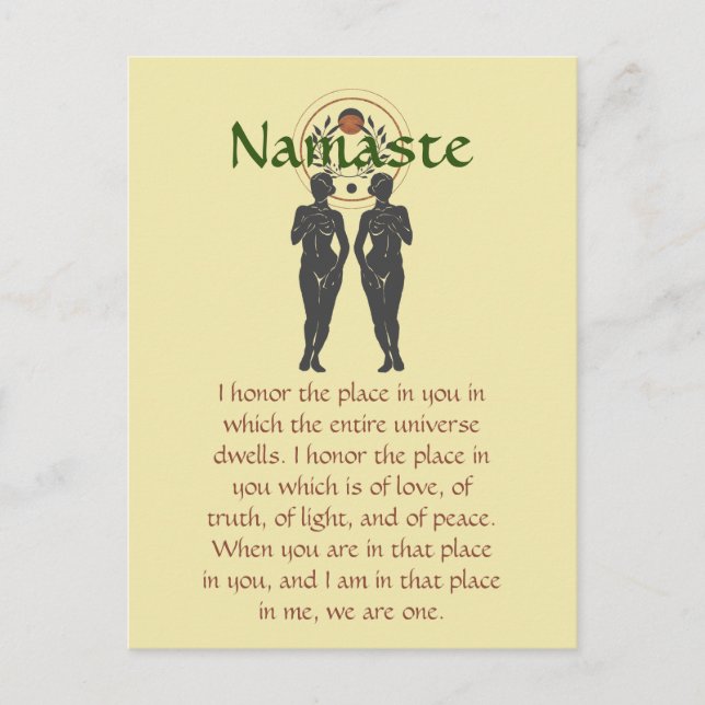 Namaste & Astra Feminine Word Art Postcard (Front)