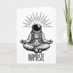 Namaste Astronaut Yoga Meditation Space Yoga Pose Card