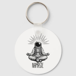 Namaste Astronaut Yoga Meditation Space Yoga Pose Key Ring