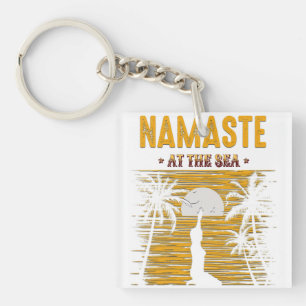 Namaste at the Sea – Yoga Sunset Meditation Beach Key Ring
