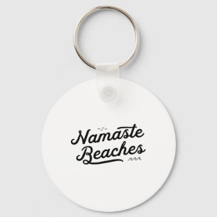 Namaste Beaches Cute Funny Yoga Summer Beach Waves Key Ring