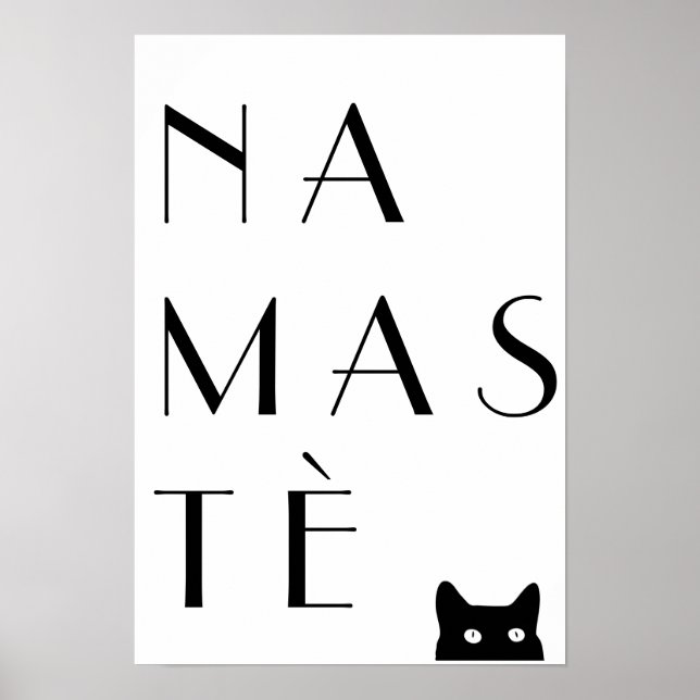 Namaste black cat poster (Front)