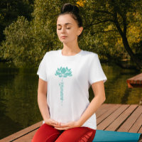 Namaste Black Lotus Flower Modern Script