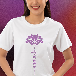 Namaste Black Lotus Flower Modern Script Tri-Blend Shirt