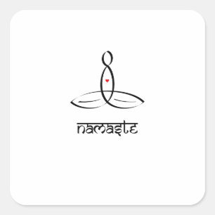 Namaste - Black Sanskrit style Square Sticker
