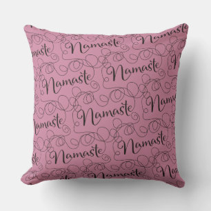 NAMASTE black seamless pattern with LINES Cushion