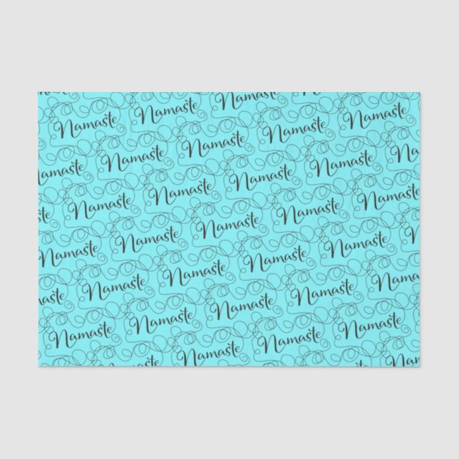 NAMASTE black seamless pattern with LINES Tissue Paper (Front)