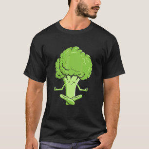 Namaste Broccoli Meditation Yoga Poses Broccoli T-Shirt