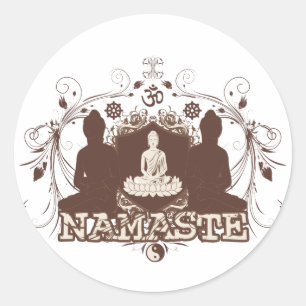 Namaste Buddha Classic Round Sticker