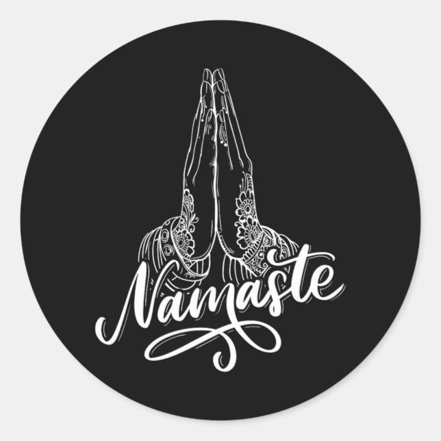 Namaste Buddhism Meditation Zen Asana Yoga Gift Classic Round Sticker (Front)