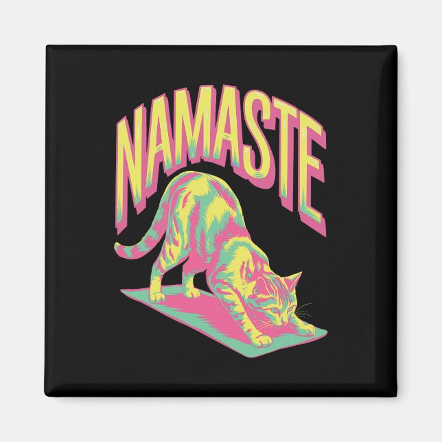 Namaste Cat Mandala Yoga  Magnet (Front)