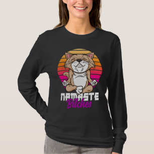 Namaste Cat Yoga Positive Vibes Sarcastic T-Shirt