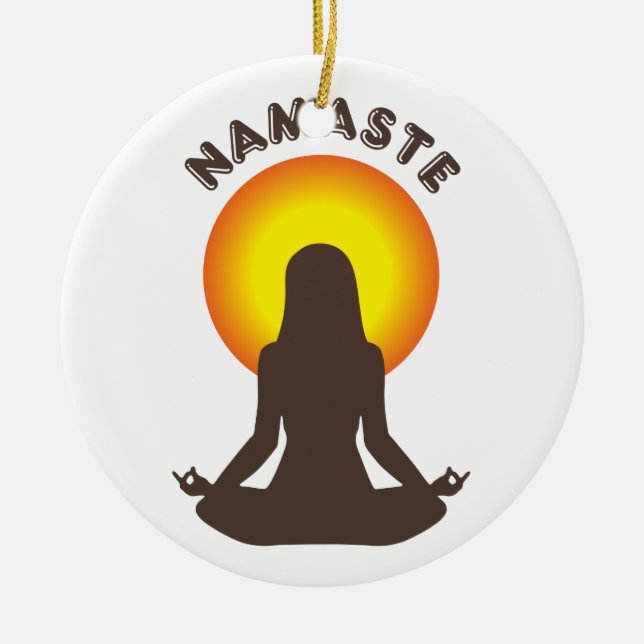 Namaste Ceramic Tree Decoration (Front)