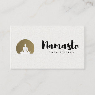 Namaste Cursive Yoga Meditation Business Card