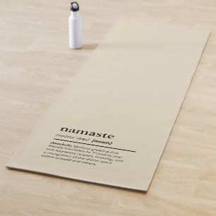 Namaste Definition Beige Simple Modern Yoga Mat