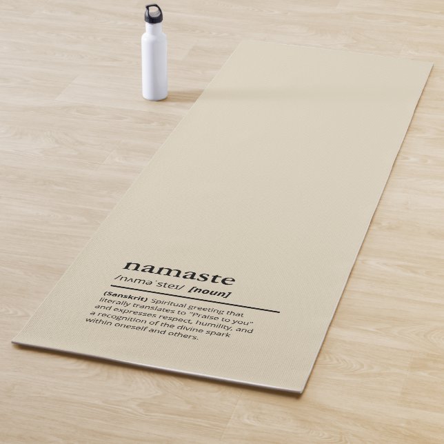 Namaste Definition Beige Simple Modern Yoga Mat (In Situ)