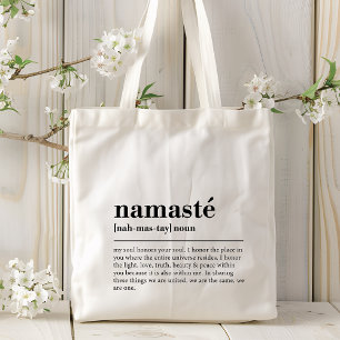 Namaste Definition Yoga Modern Minimal Meditation Tote Bag