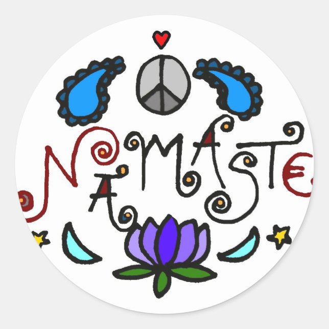 Namaste Doodles Classic Round Sticker (Front)