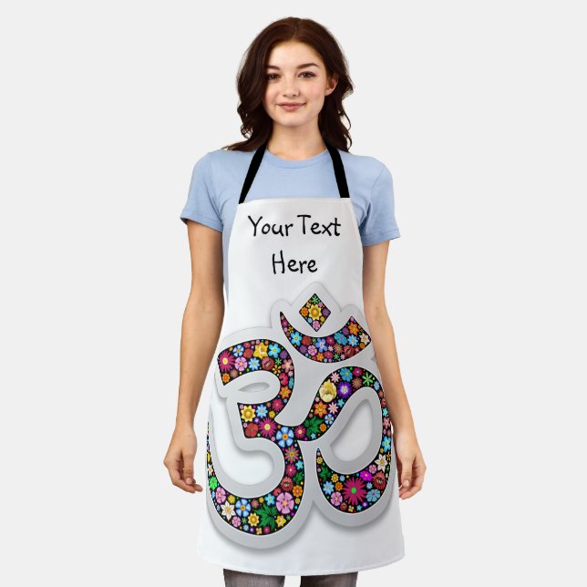 Namaste Floral Symbol Art Apron (Worn)