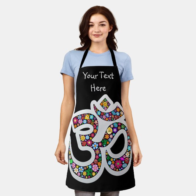 Namaste Floral Symbol Art Apron (Worn)