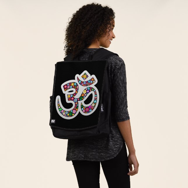 Namaste Floral Symbol Art Backpack (Worn)