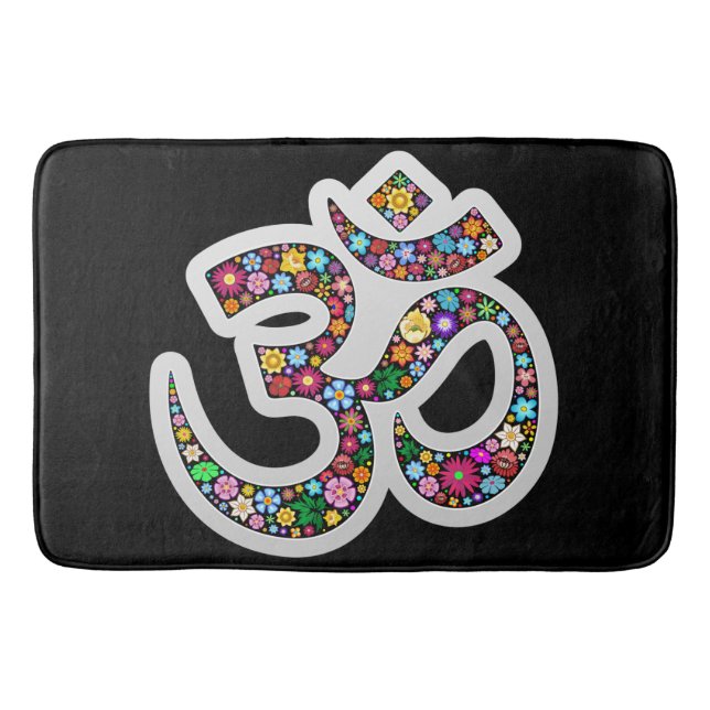 Namaste Floral Symbol Art Bath Mat (Front)