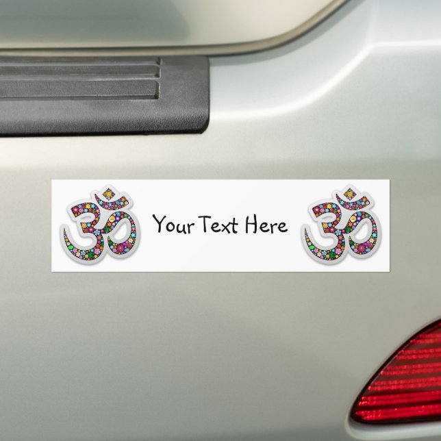 Namaste Floral Symbol Art Bumper Sticker (On Car)