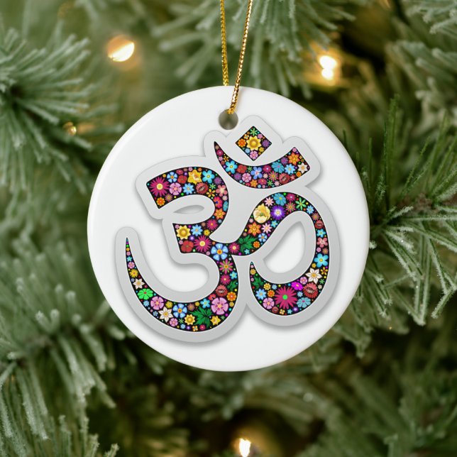 Namaste Floral Symbol Art Ceramic Tree Decoration (Tree)