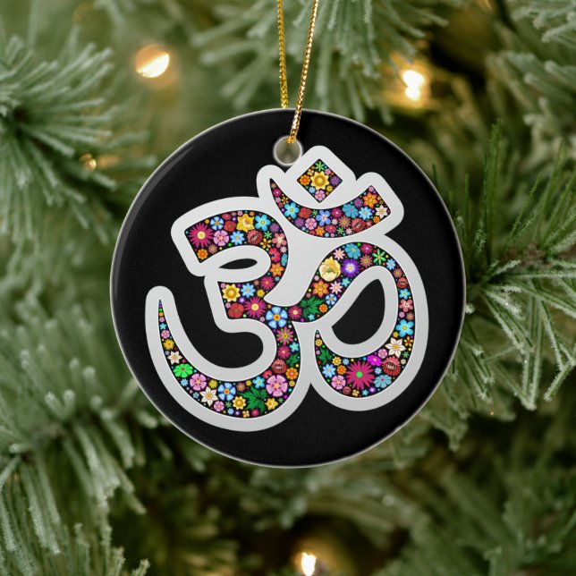 Namaste Floral Symbol Art Ceramic Tree Decoration (Tree)