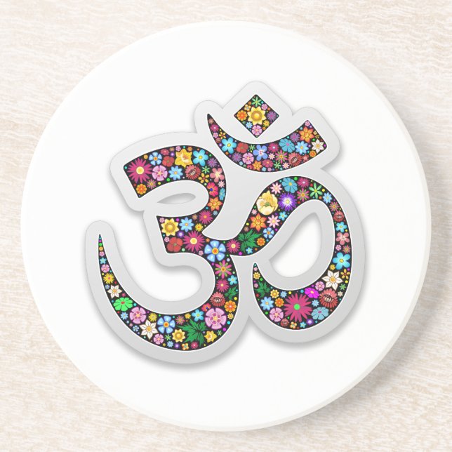 Namaste Floral Symbol Art Coaster (Front)