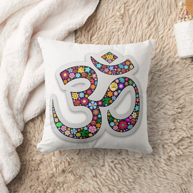 Namaste Floral Symbol Art Cushion (Blanket)